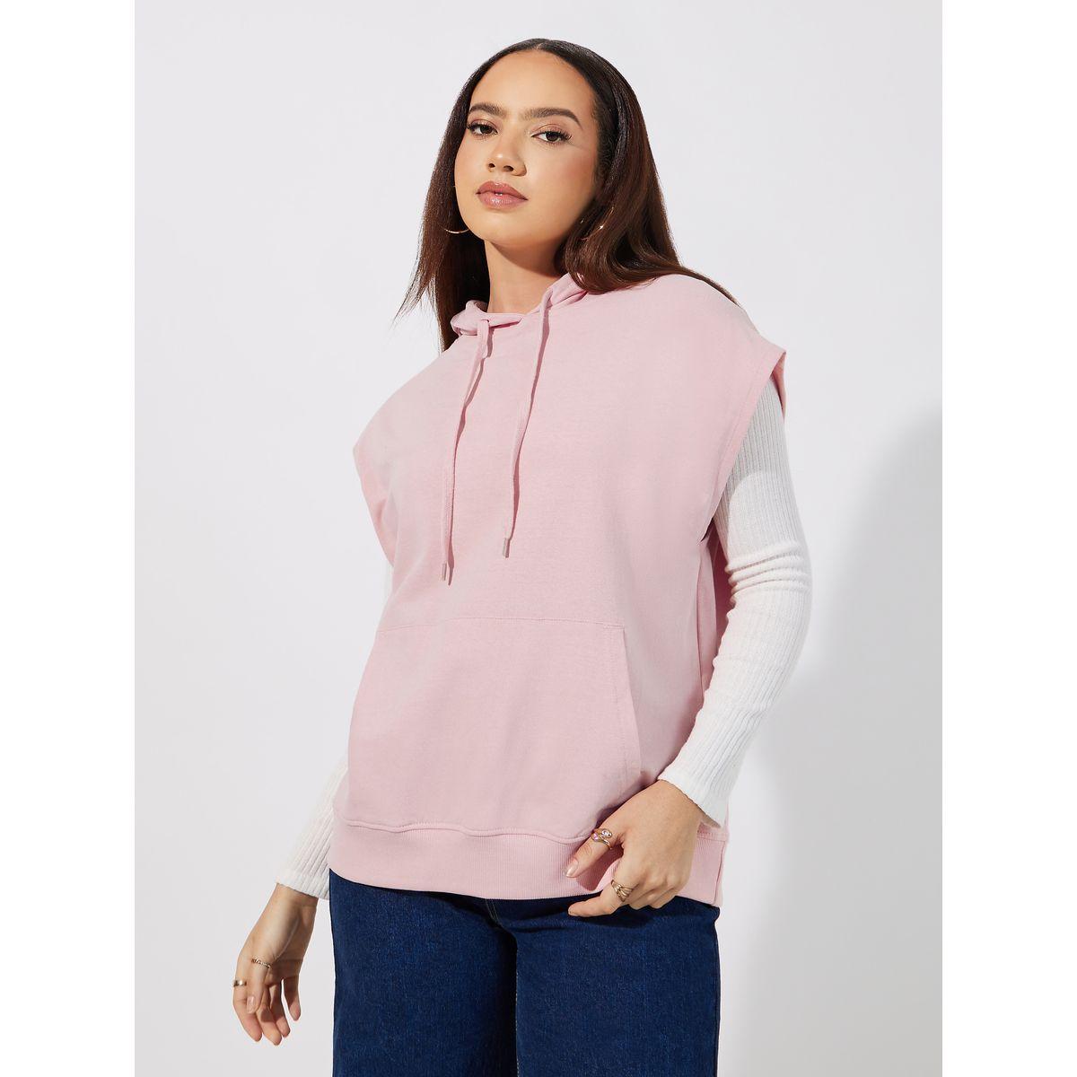 Styli Regular Fit Sleeveless Hoodie with Dropped Shoulder-women-winterwear-hoodiesandsweatshirts-hoodies-image-1