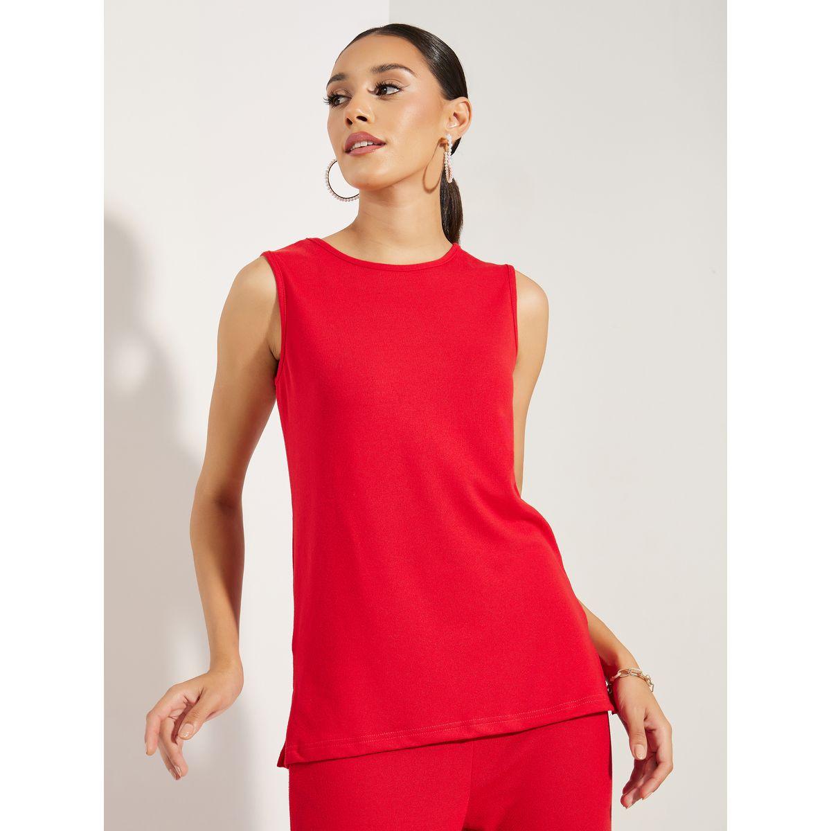 طقم منسق من بنطال واسع مع بلوزة بلا اكمام-women-clothing-coordsets-image-3