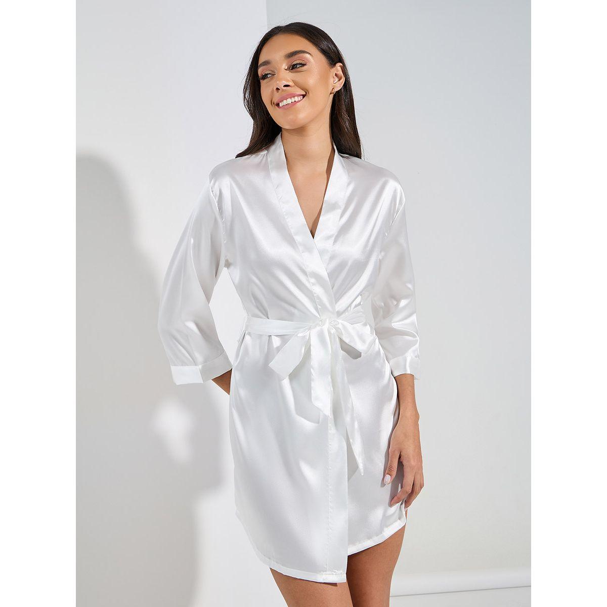 Styli Unwind Solid Satin Belted Robe-women-clothing-nightwear-robes-image-1