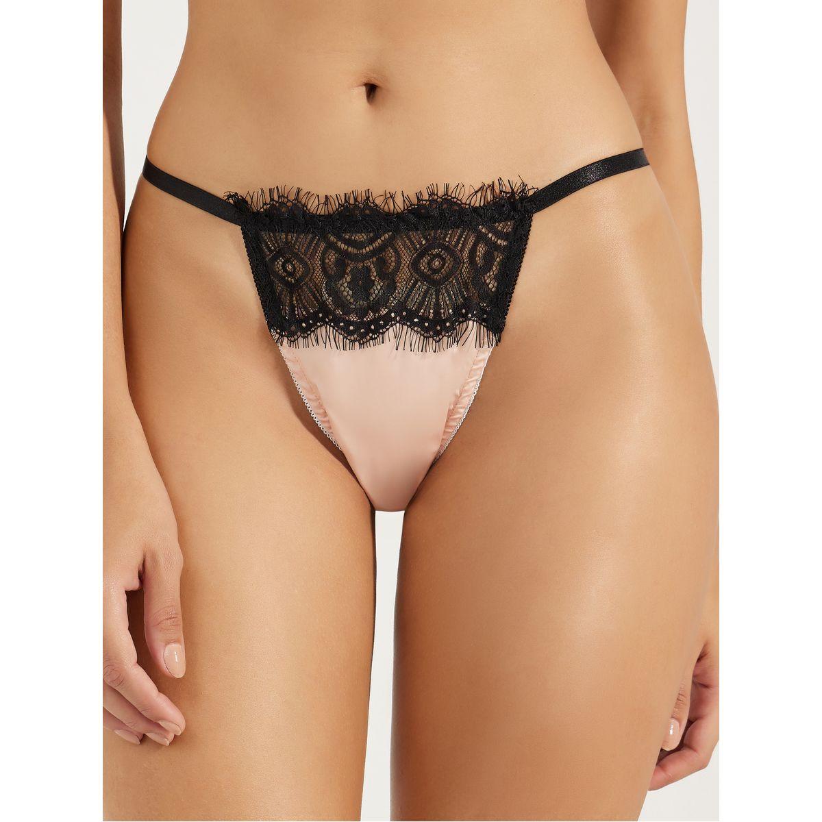 Styli Contrast Eyelash Lace Trim Satin Bra & Brazilian Brief Set-women-clothing-lingerie-lingeriesets-image-3