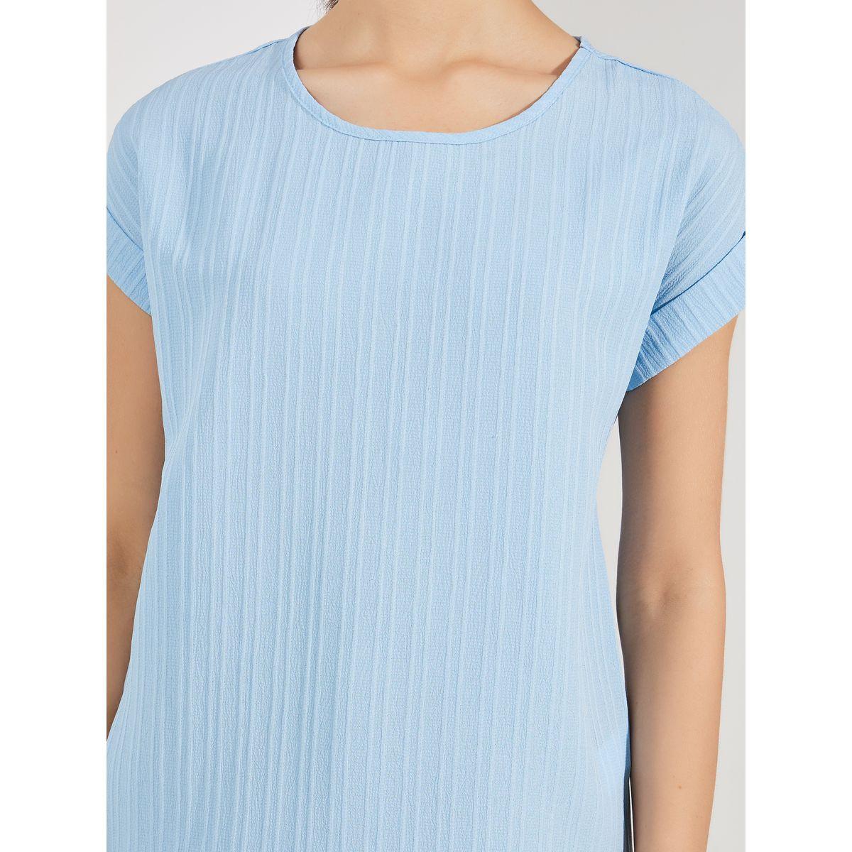 Styli Solid Batwing Sleeves Textured Blouse-women-clothing-shirtsandblouses-blouses-image-4