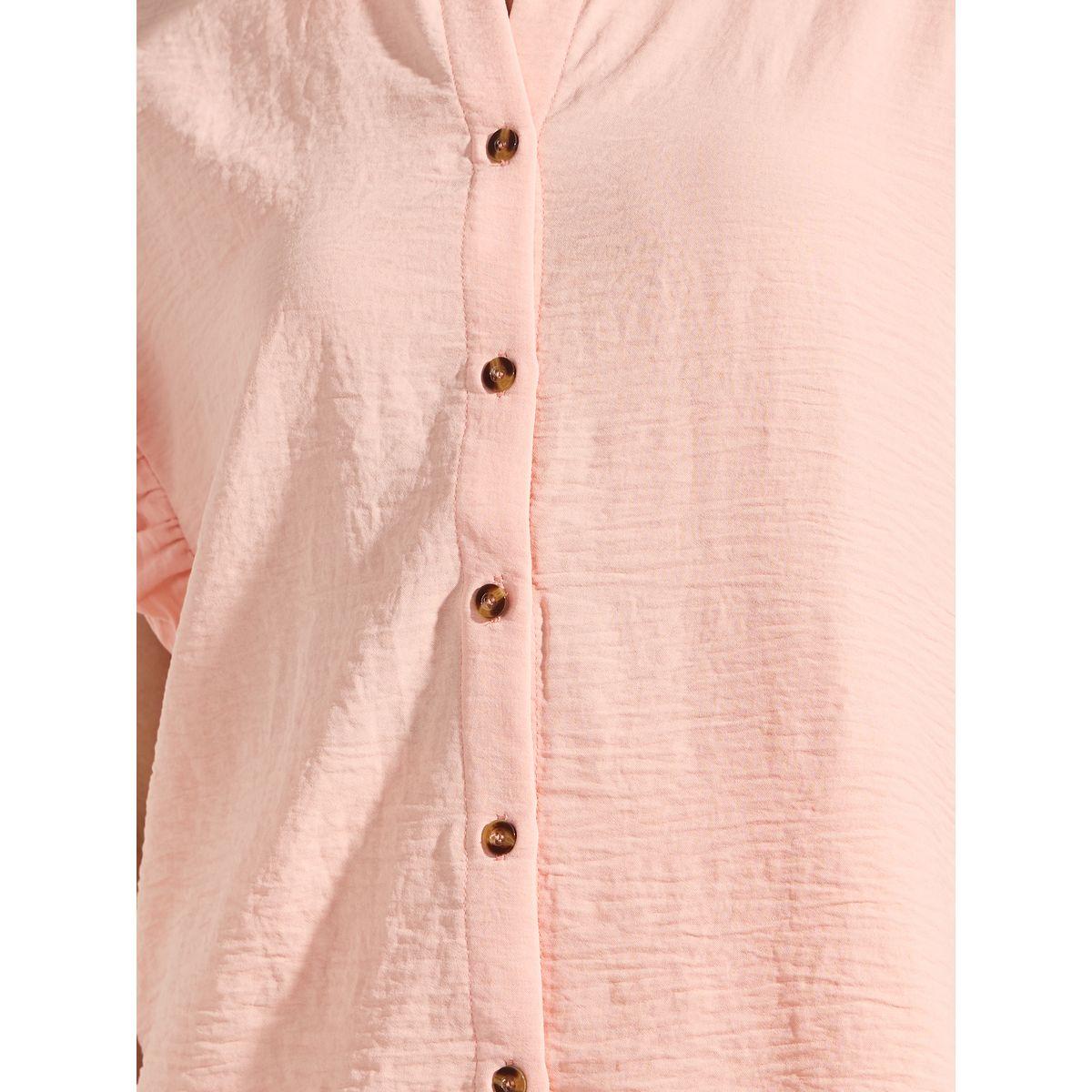 Styli Ruffled Cuff Short Sleeves Shirt with Buttons-women-clothing-shirtsandblouses-shirts-image-4