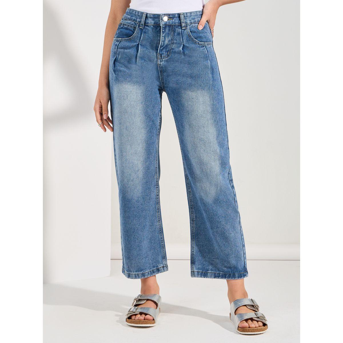 جينز قصير بتفاصيل الوان باهتة-women-clothing-bottoms-jeans-image-1