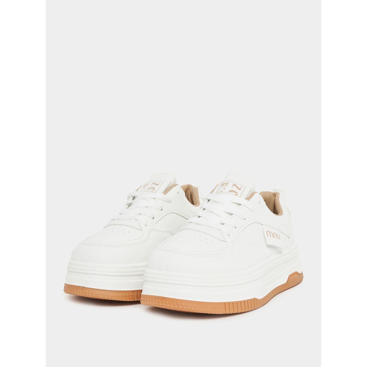 Styli Patch Detail Lace Up Skater Shoes-women-shoes-sneakers-image-1