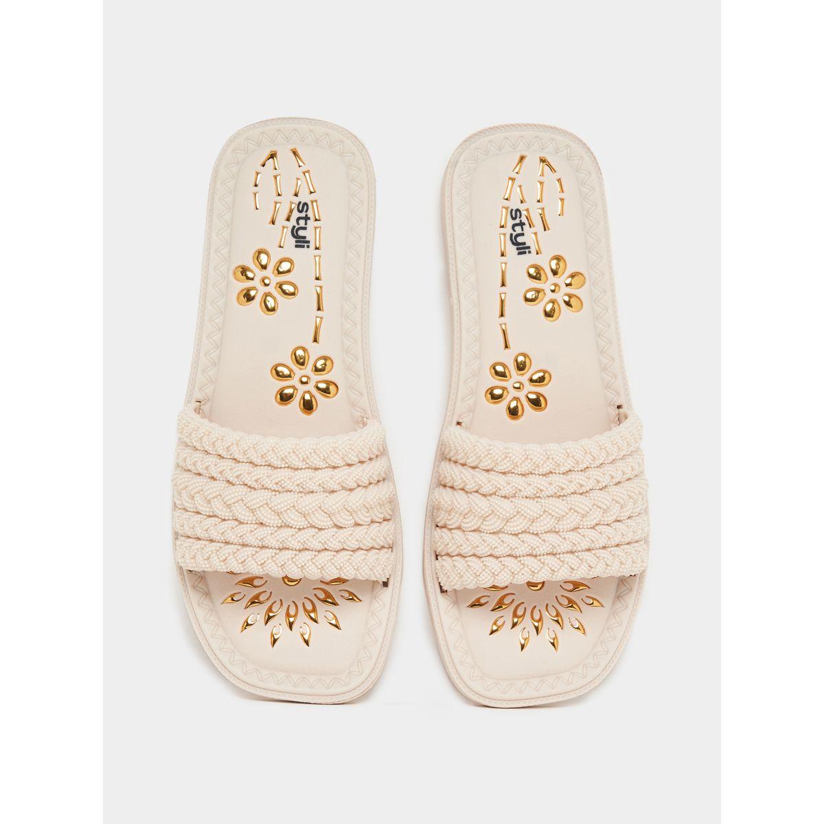 Styli Braided Strap Design Flat Sandals-women-shoes-sandals-flats-image-5