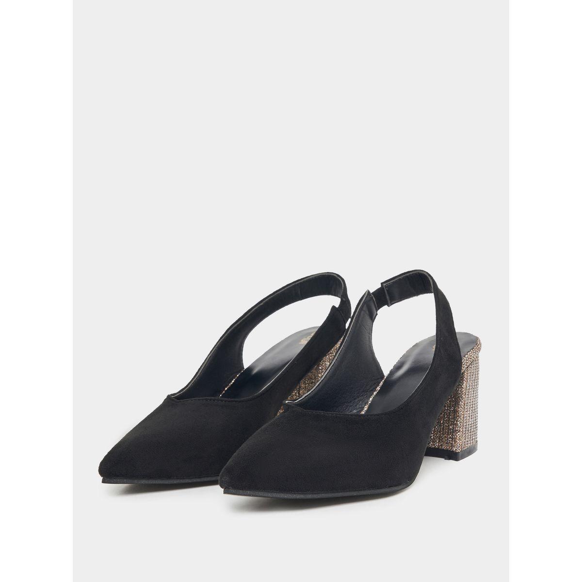 Styli Pointed Toe Slingback Chunky Pumps-women-shoes-heels-image-1