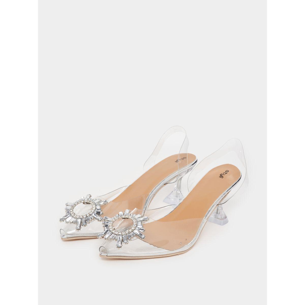 Styli Transparent Rhinestone Decor Pumps-women-shoes-heels-image-2