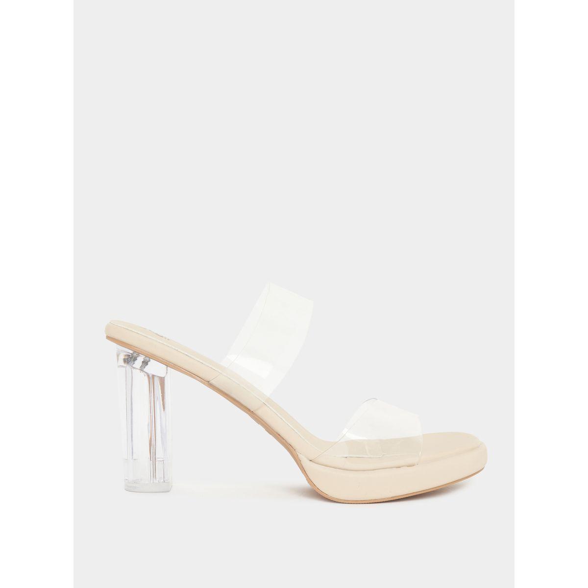 Styli Transparent Strap Square Toe Sandals-women-shoes-heels-image-1
