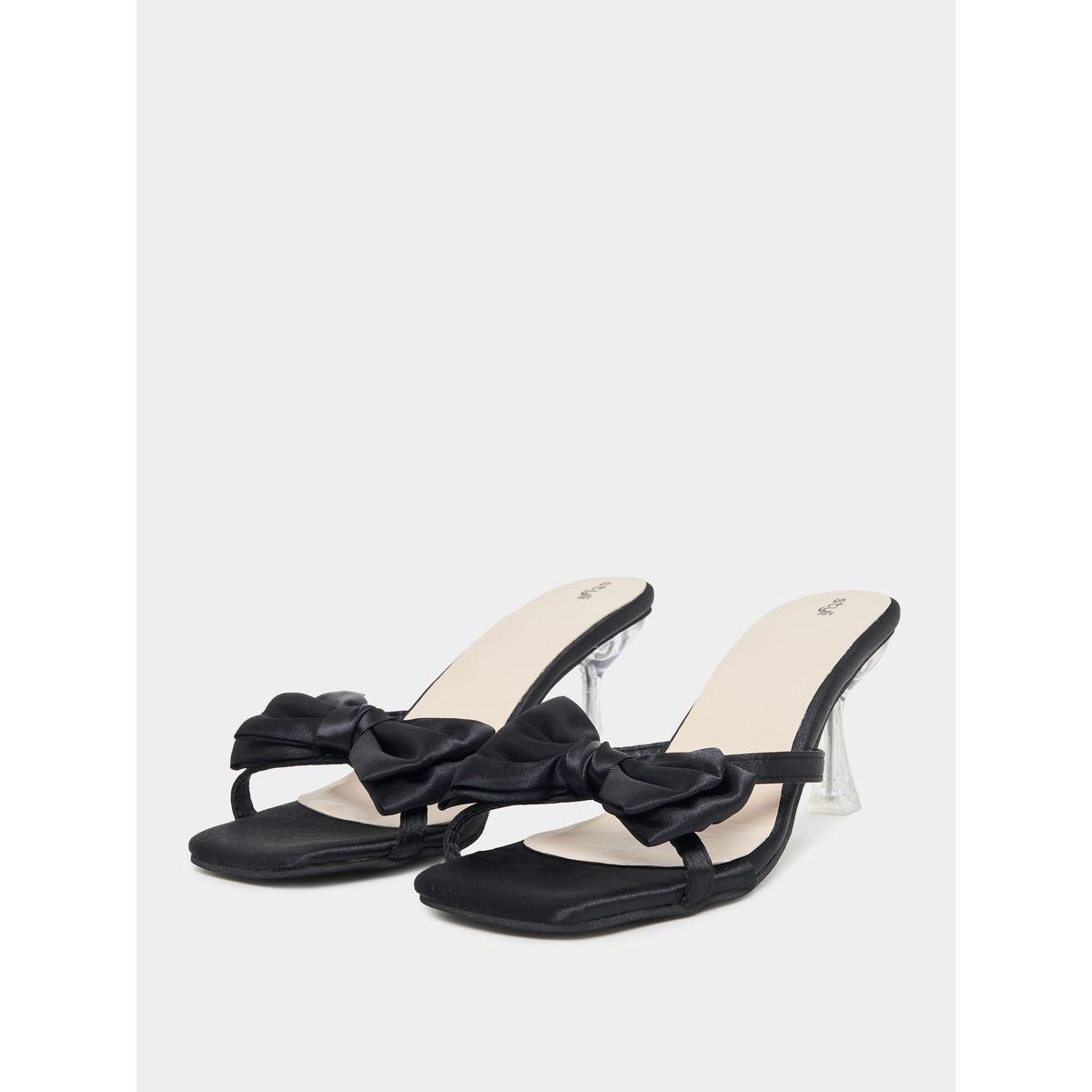 Styli Bow Design Decor Heeled Sandals-women-shoes-heels-image-1