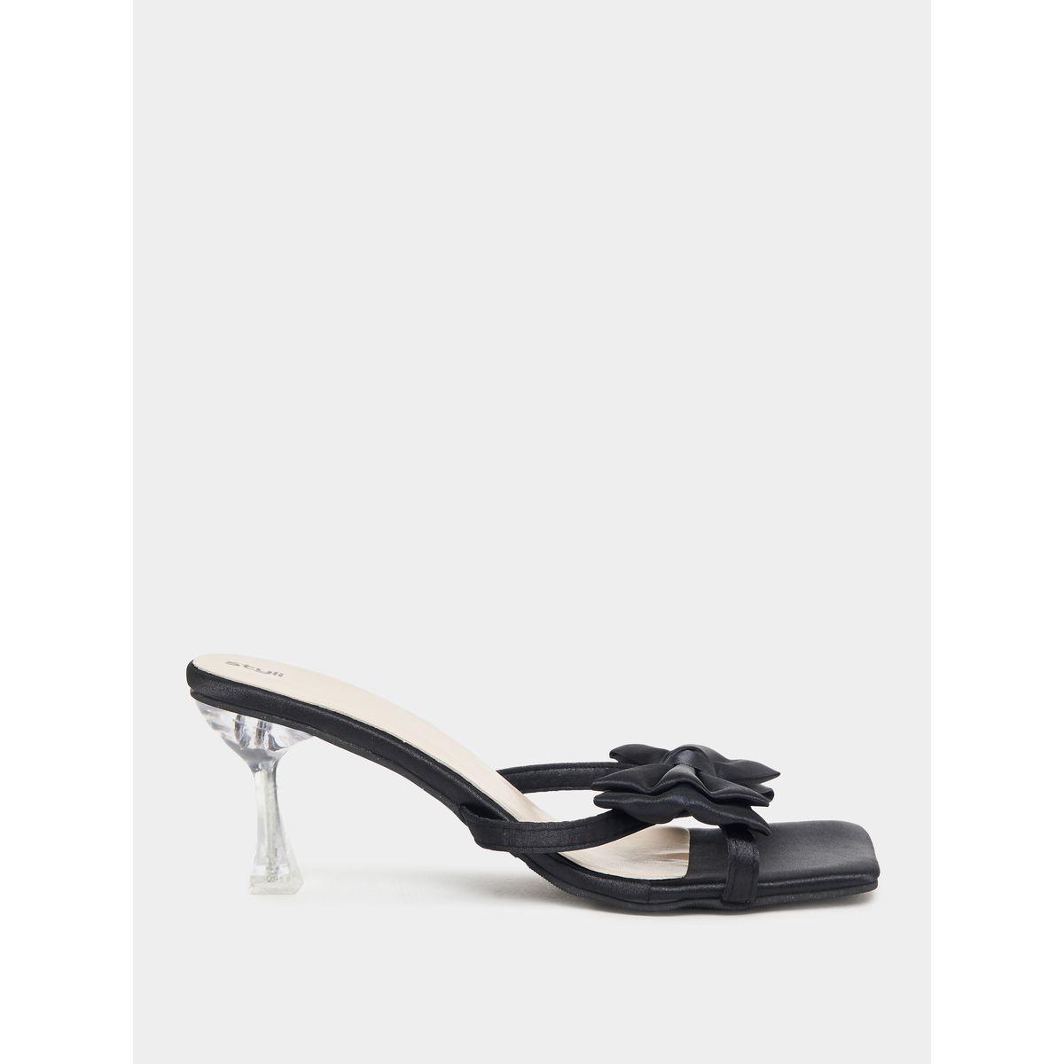 Styli Bow Design Decor Heeled Sandals-women-shoes-heels-image-2