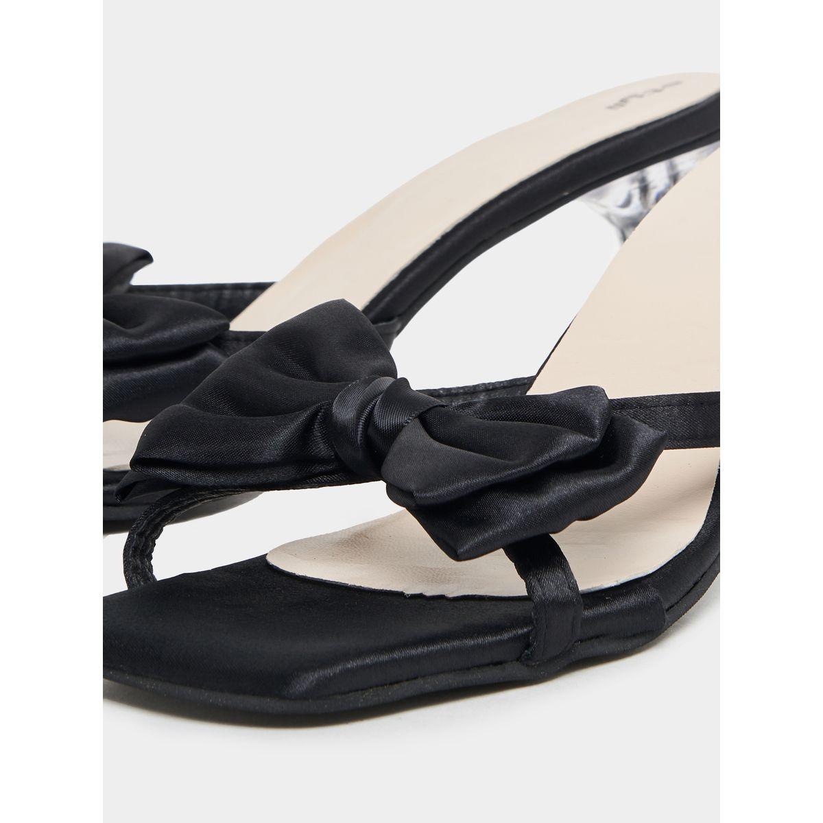 Styli Bow Design Decor Heeled Sandals-women-shoes-heels-image-4