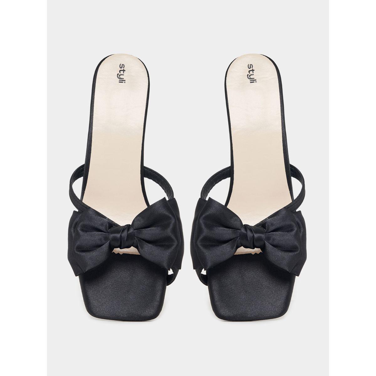 Styli Bow Design Decor Heeled Sandals-women-shoes-heels-image-5