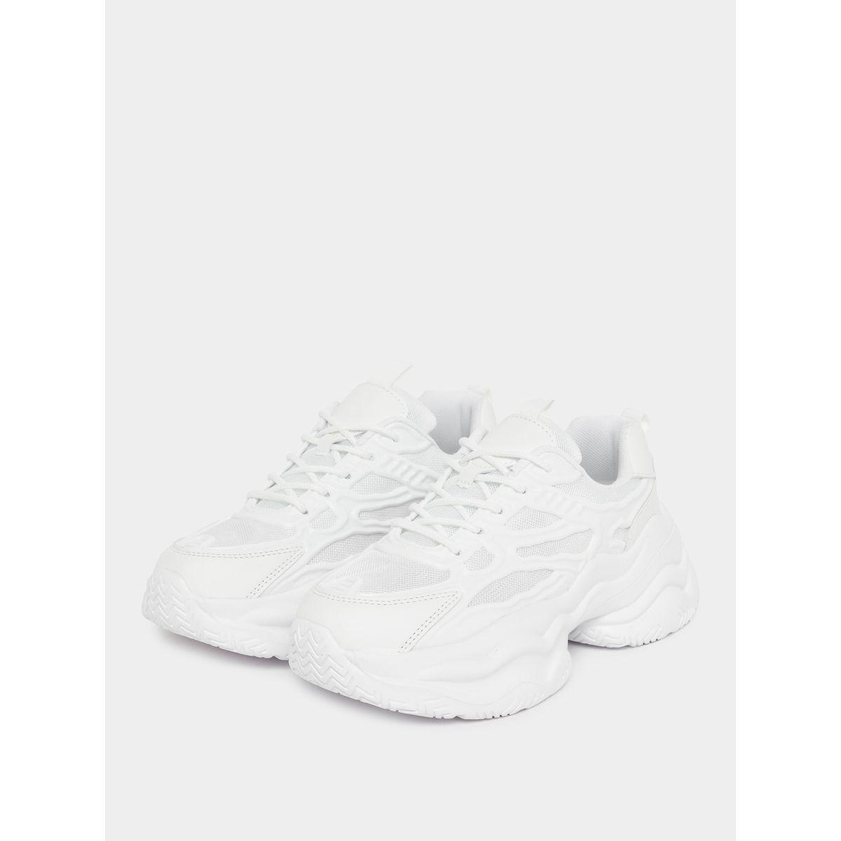 Styli Textured Lace Up Chunky Sneakers-women-shoes-sneakers-image-2