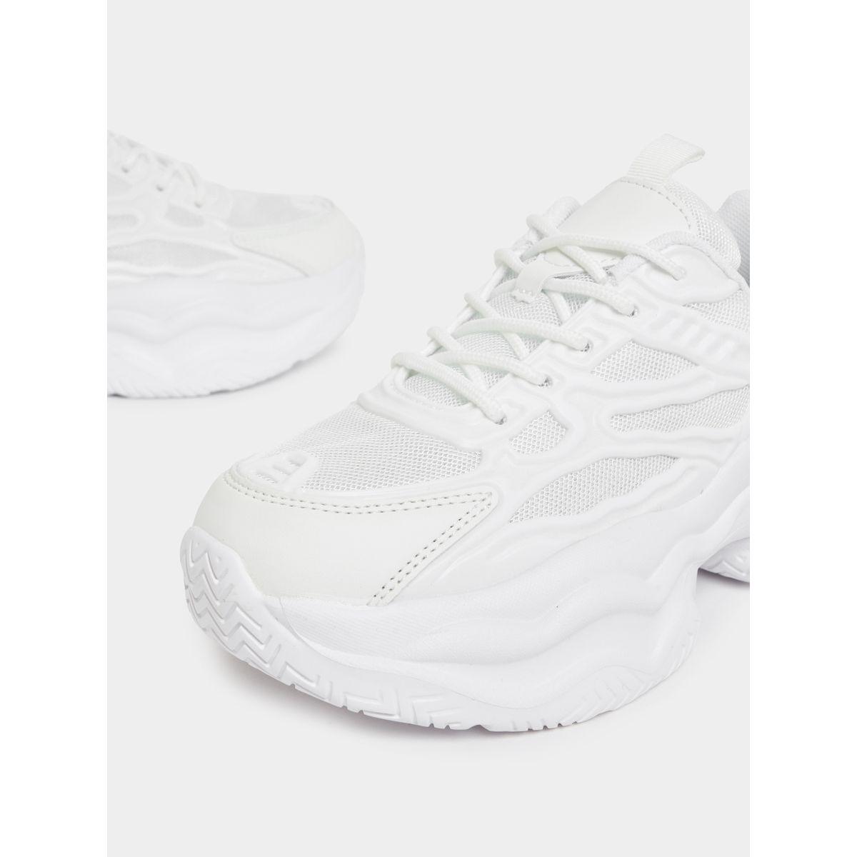 Styli Textured Lace Up Chunky Sneakers-women-shoes-sneakers-image-3