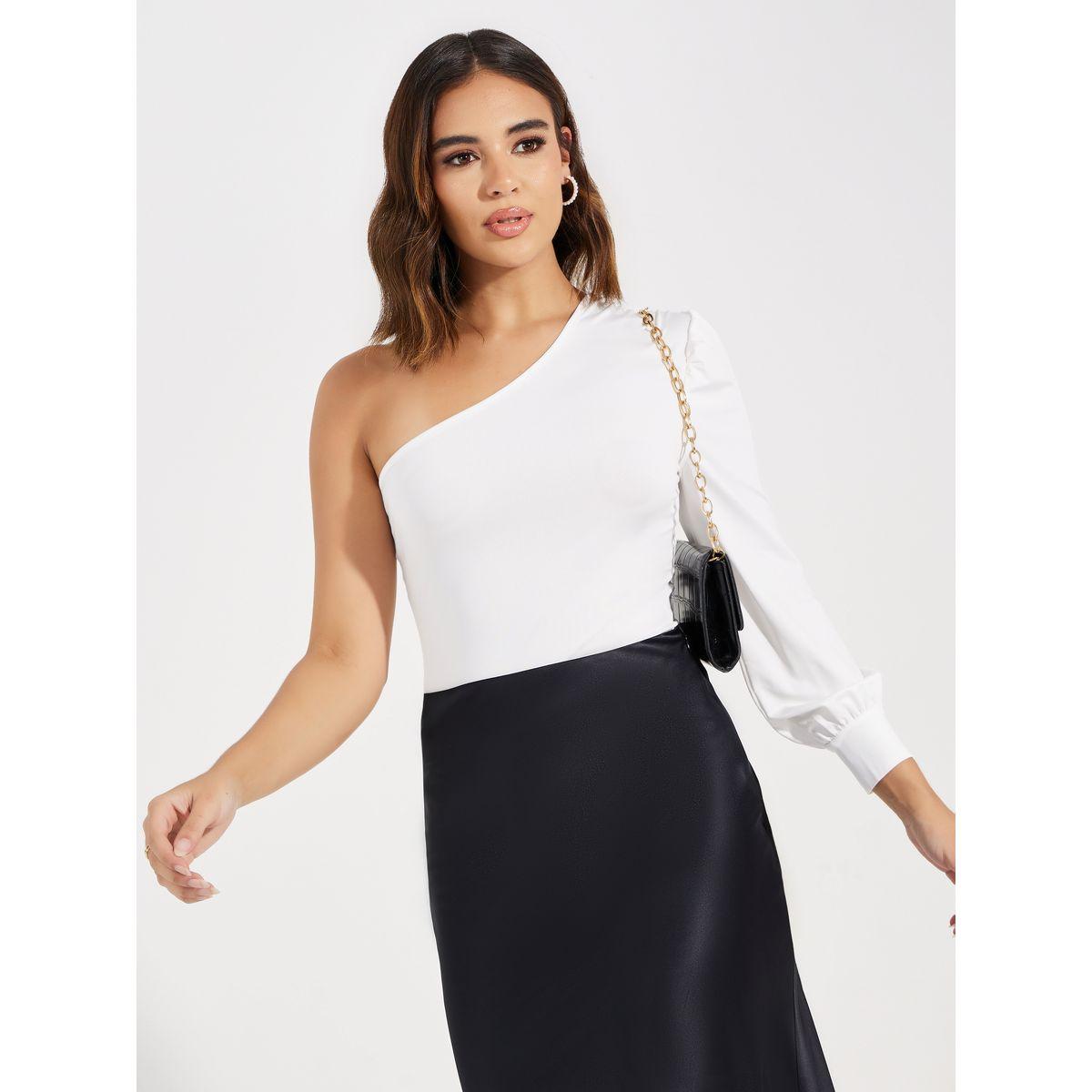 Styli Solid One Shoulder Sleeves Bodysuit-women-clothing-shirtsandblouses-blouses-image-5
