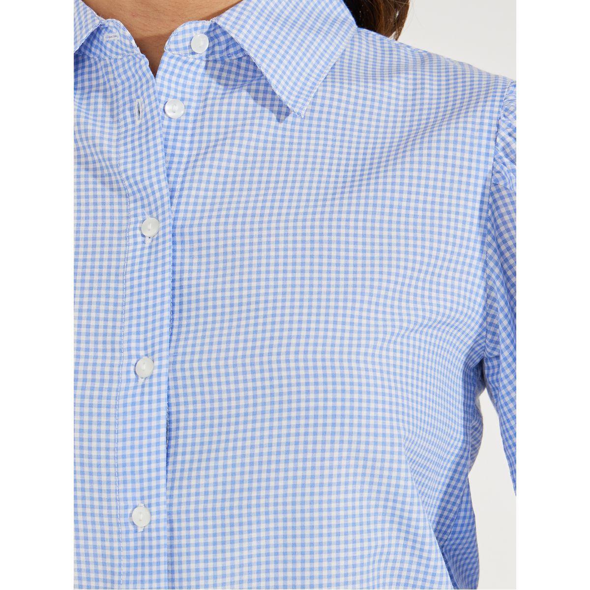 Styli Gingham Check Shirt with Balloon Sleeves-women-clothing-shirtsandblouses-shirts-image-4