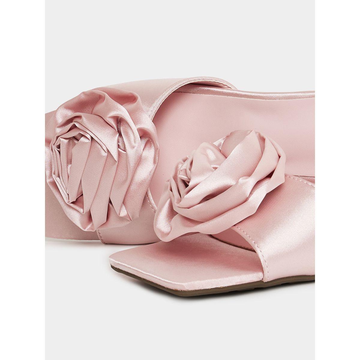 Styli Flower Embellished Kitten Heel Sandals-women-shoes-heels-image-5