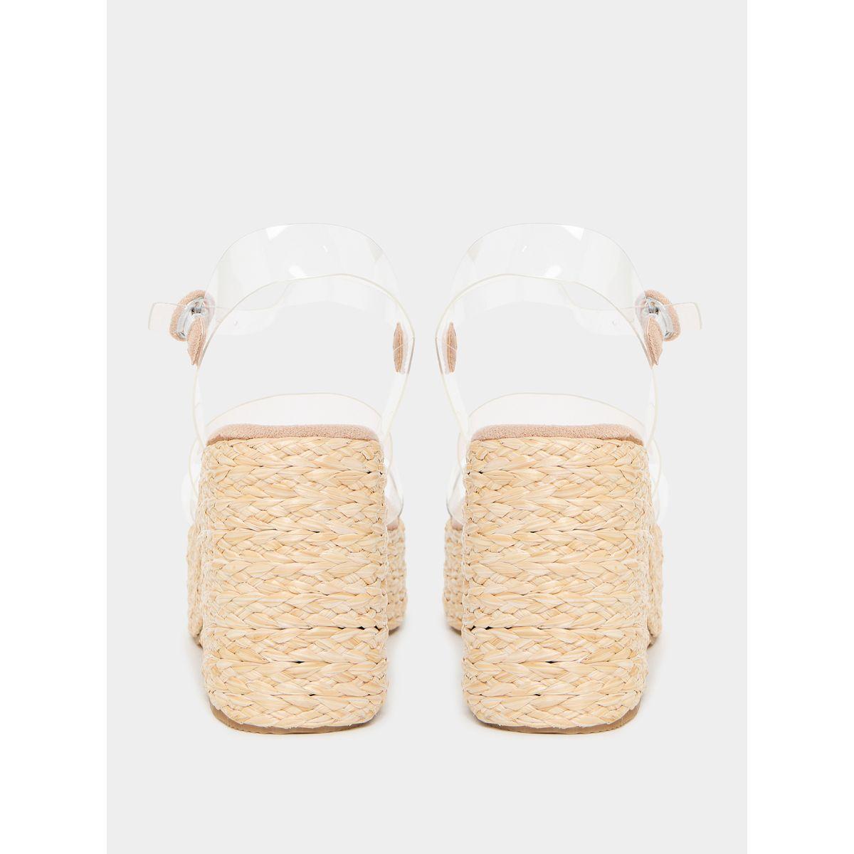 Styli Transparent Double Strap Wedge Sandals-women-shoes-heels-image-4