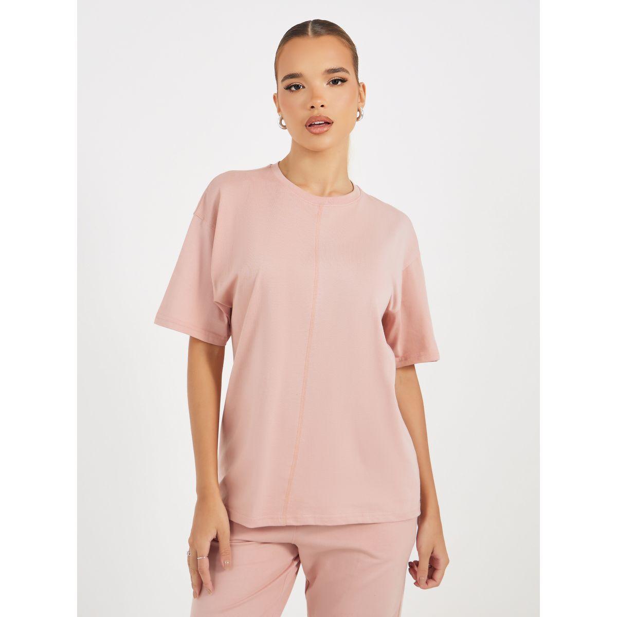 طقم منسق من جوغر مع تيشيرت مزين بخياطة-women-clothing-coordsets-image-3