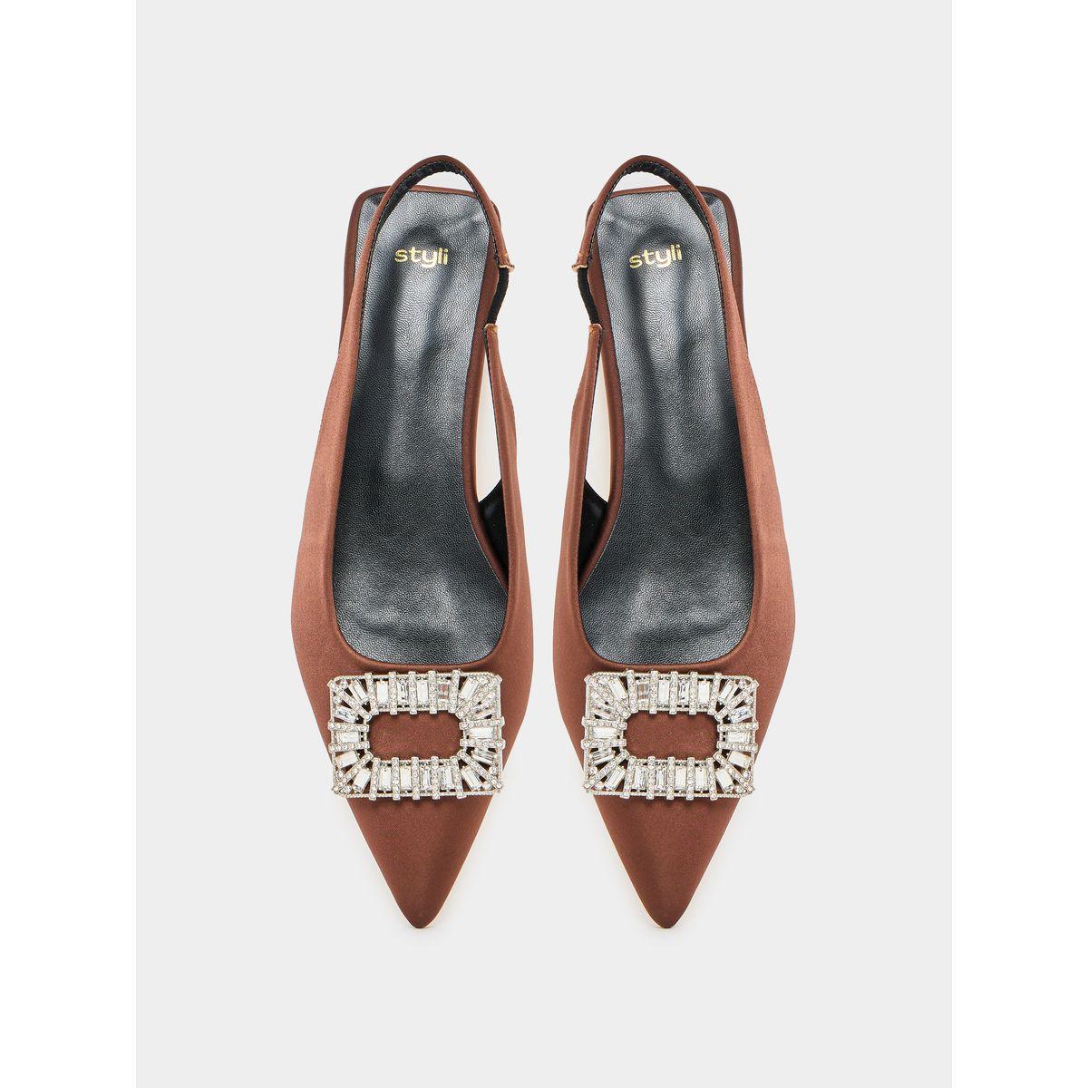 Styli Rhinestone Decor Backstrap Pointed Shoes-women-shoes-heels-image-5