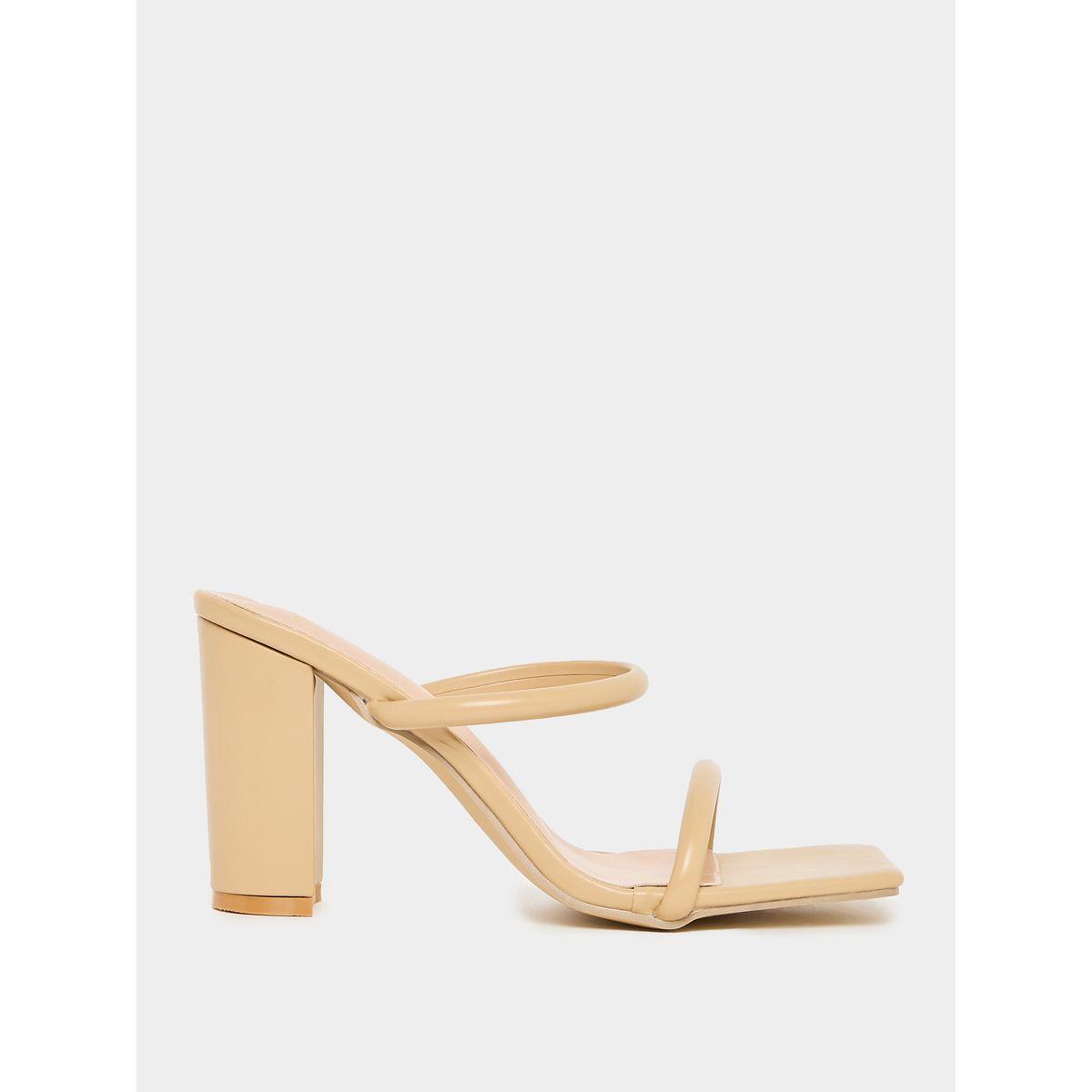Styli Double Strap Block Heel Sandals-women-shoes-heels-image-1