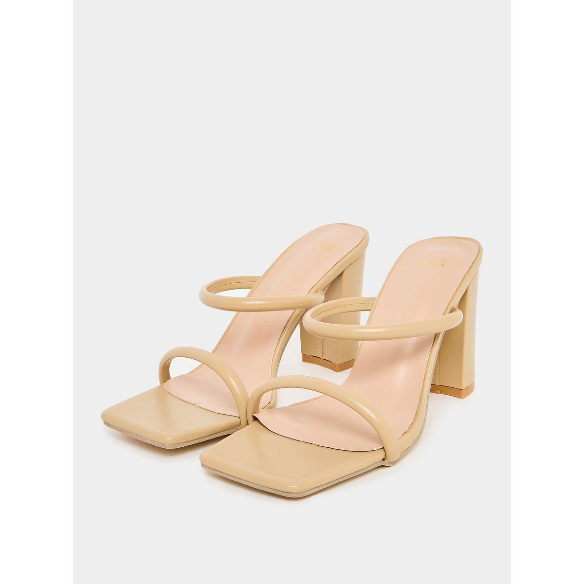 Styli Double Strap Block Heel Sandals-women-shoes-heels-image-2