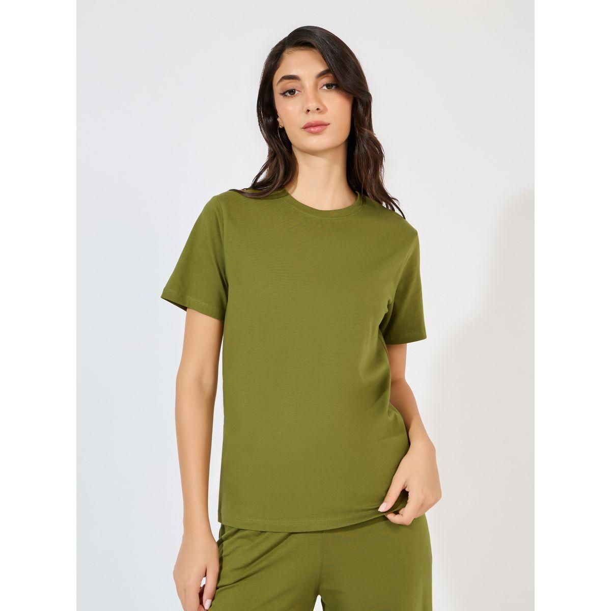 طقم منسق من جوغر بأرجل واسعة مع تيشيرت بأكمام قصيرة-women-clothing-coordsets-image-3