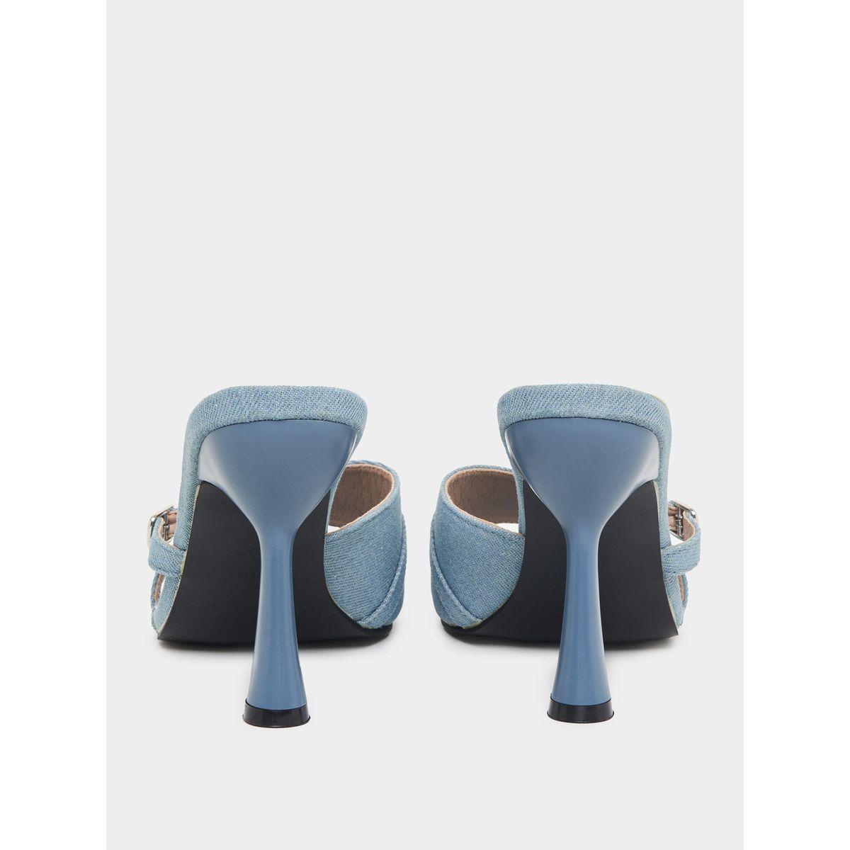 Styli Denim Look Buckle Strap Detail Sandals-women-shoes-heels-image-5
