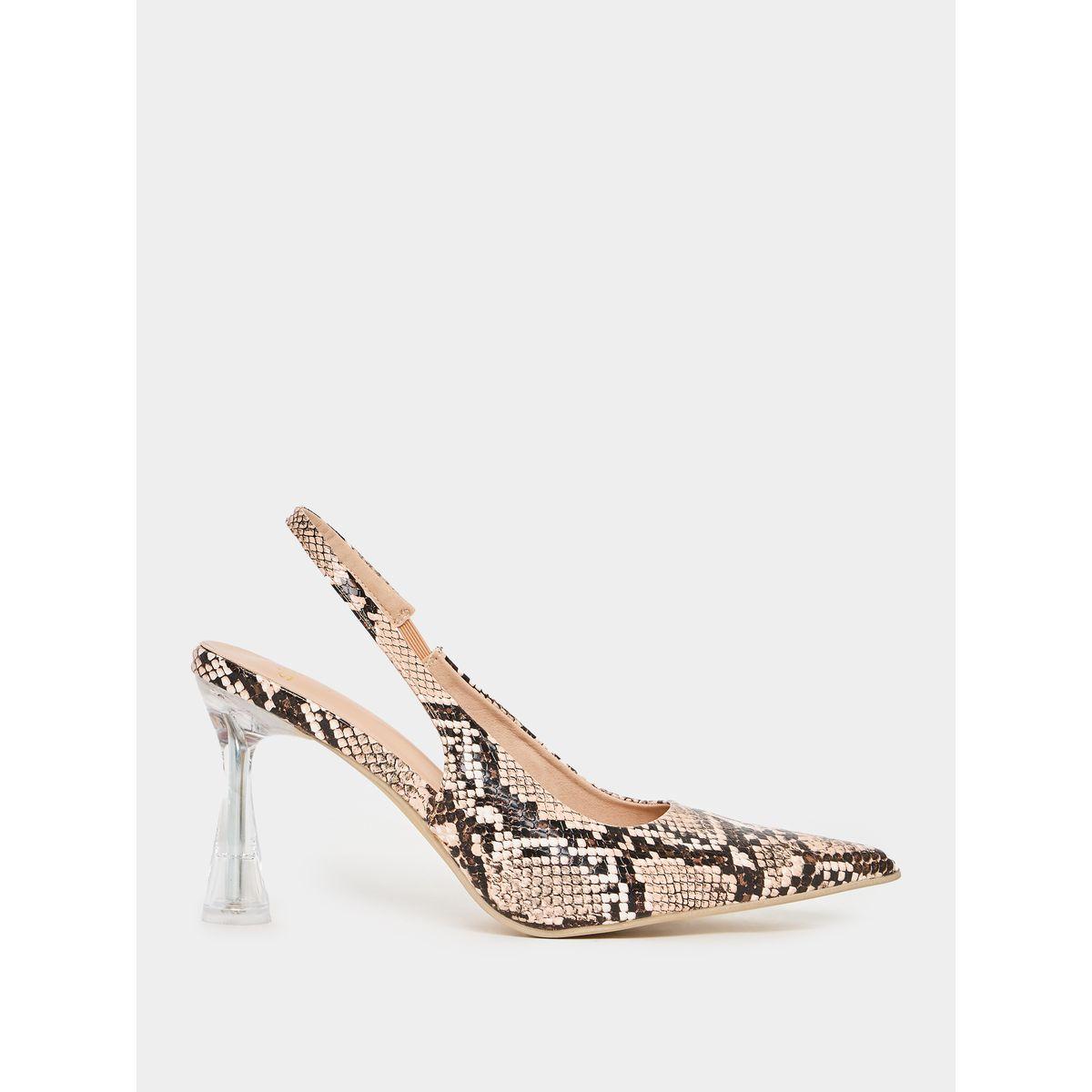 Styli Snakeskin Print Backstrap Pumps-women-shoes-heels-image-1