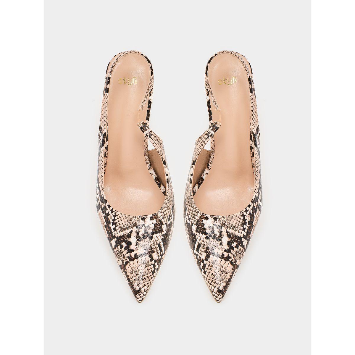 Styli Snakeskin Print Backstrap Pumps-women-shoes-heels-image-4