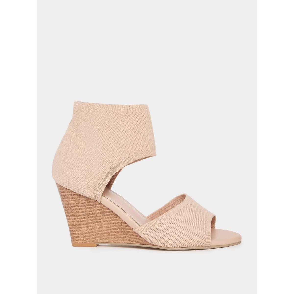Styli Solid Peep Toe Wedge Sandals-women-shoes-heels-image-1