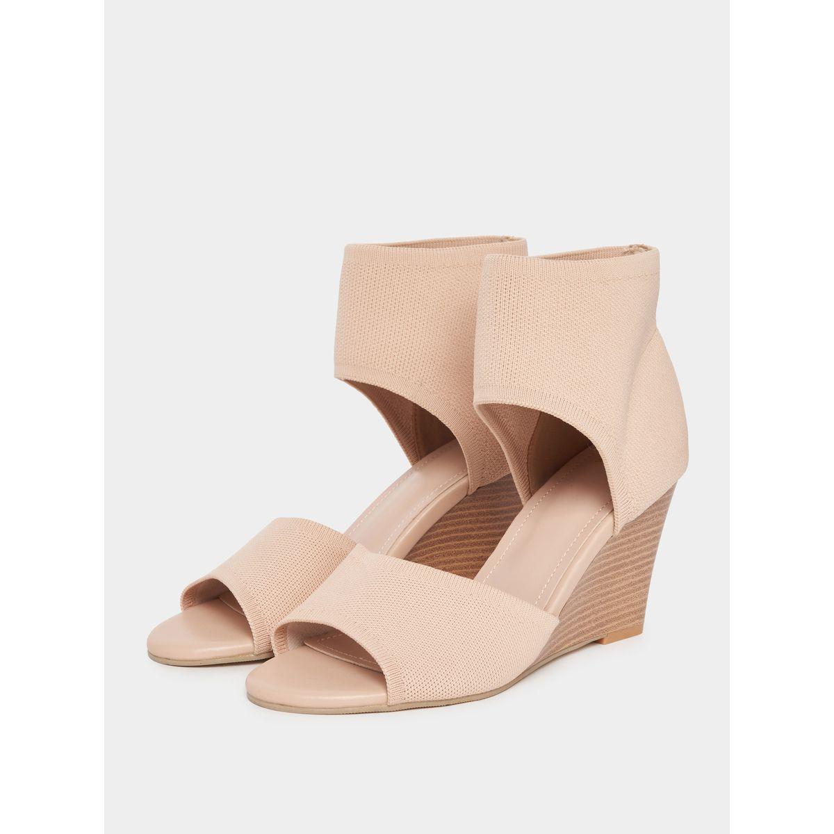 Styli Solid Peep Toe Wedge Sandals-women-shoes-heels-image-2