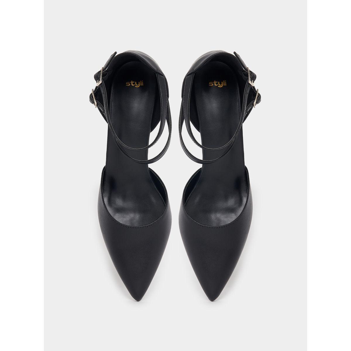 Styli Solid Ankle Strap Wedge Shoes-women-shoes-heels-image-5