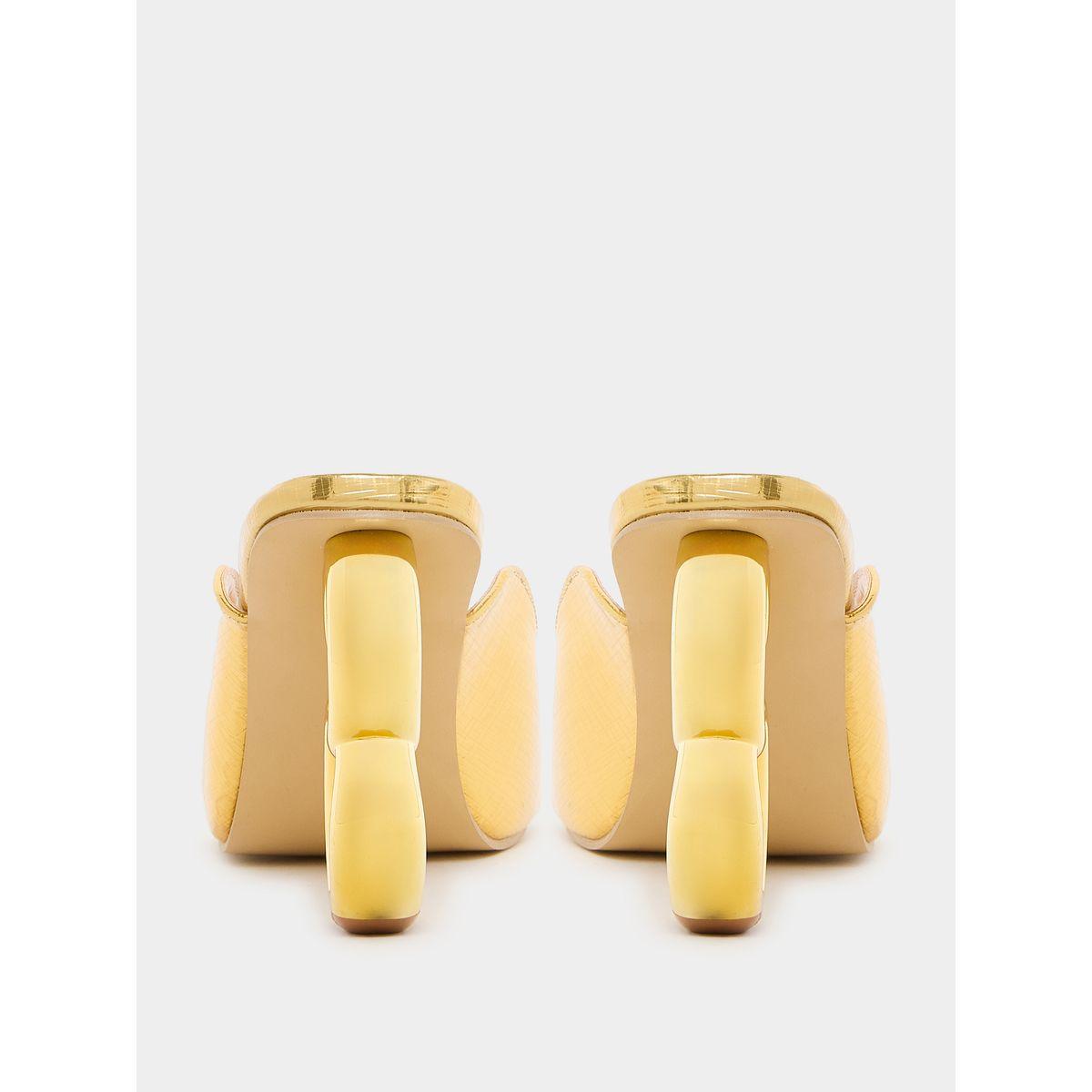 Styli Chain Heel Design Square Toe Heel Sandals-women-shoes-heels-image-4