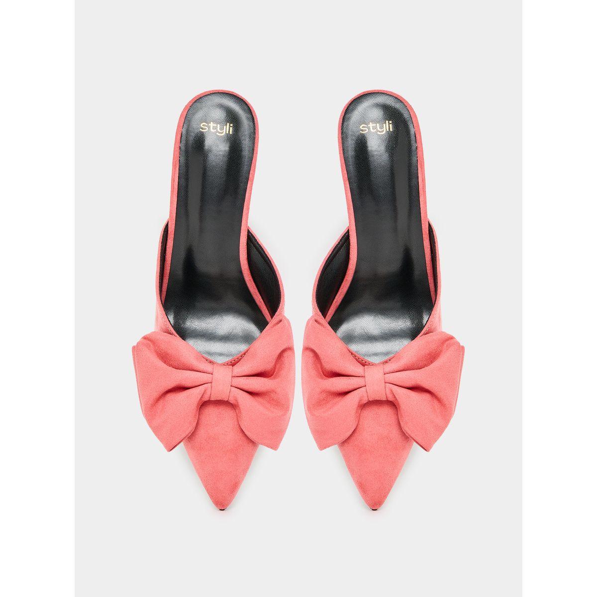 Styli Bow Decor Pointed Toe Mules-women-shoes-heels-image-5