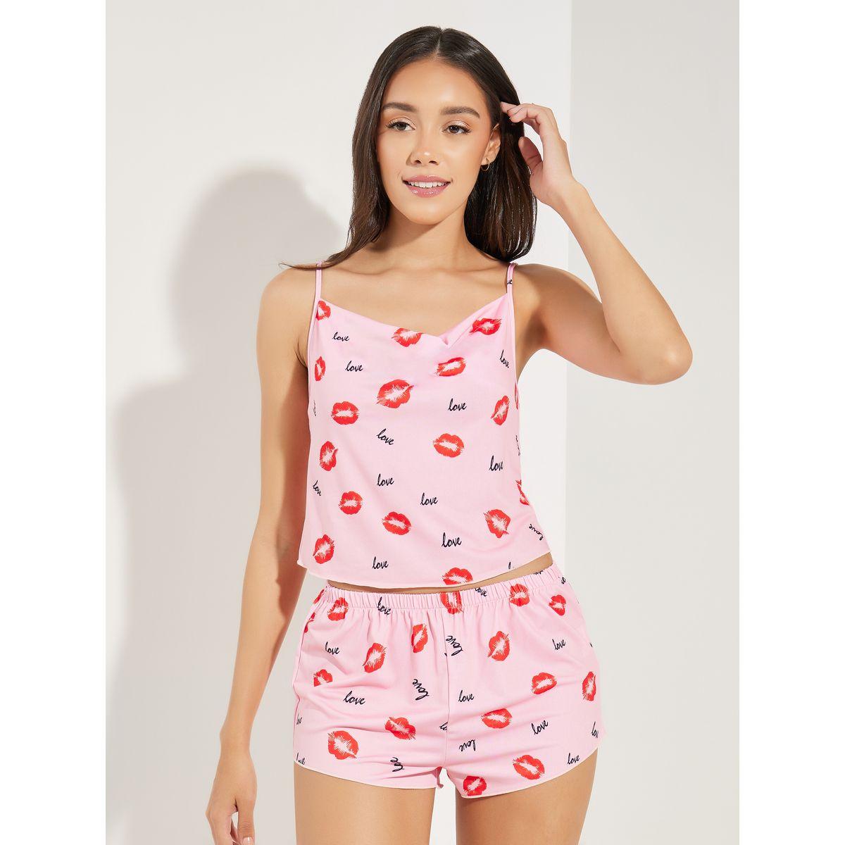 Styli Unwind AOP Love Lips Cami & Shorts Set-women-clothing-nightwear-pyjamas-shortsets-image-2