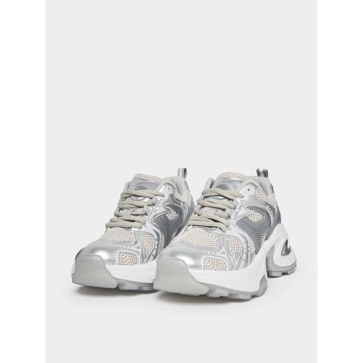 Styli Panelled Mesh Chunky Sole Sneakers-women-shoes-sneakers-image-2