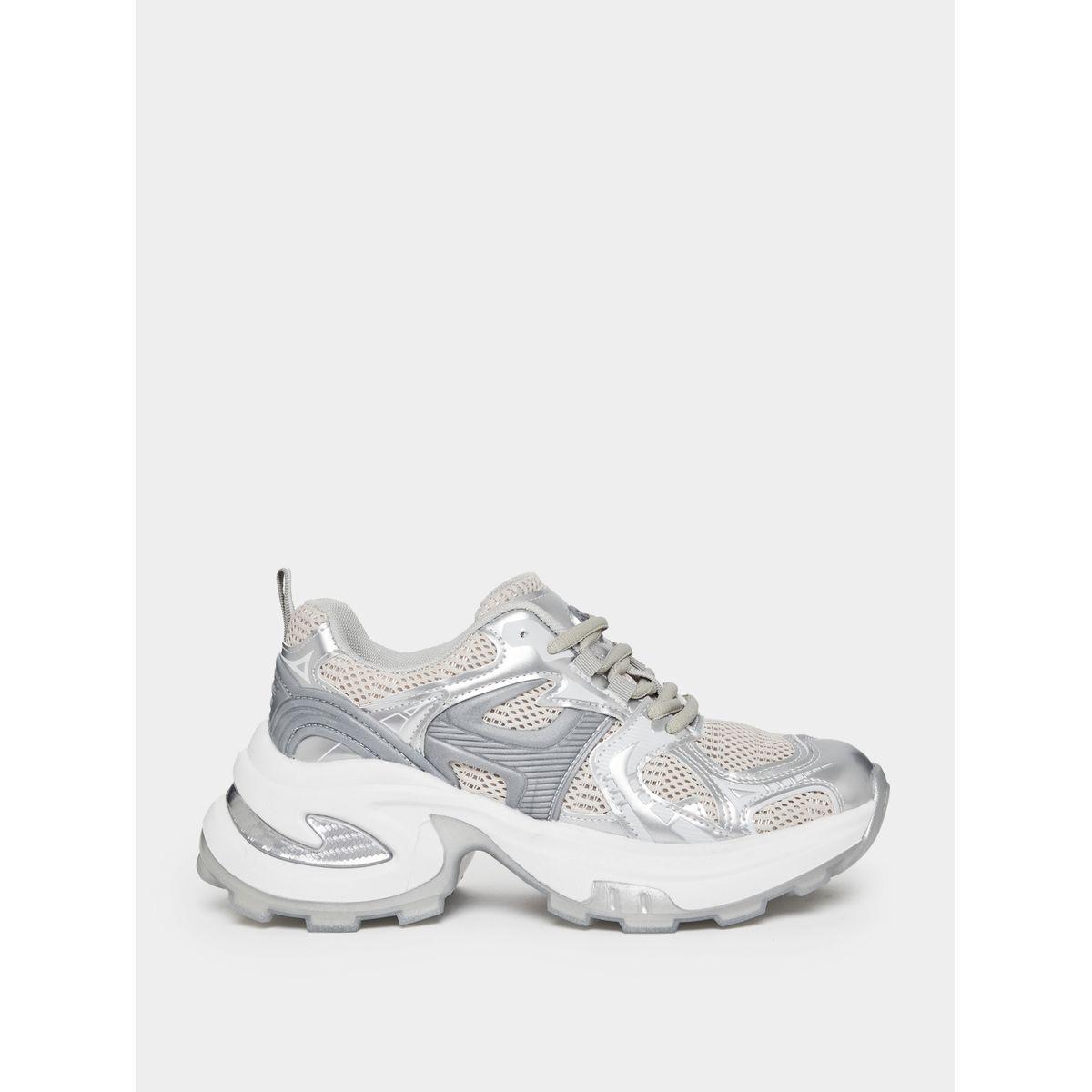 Styli Panelled Mesh Chunky Sole Sneakers-women-shoes-sneakers-image-3