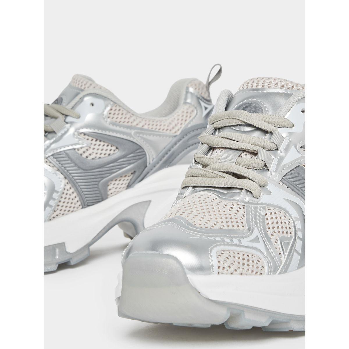 Styli Panelled Mesh Chunky Sole Sneakers-women-shoes-sneakers-image-5
