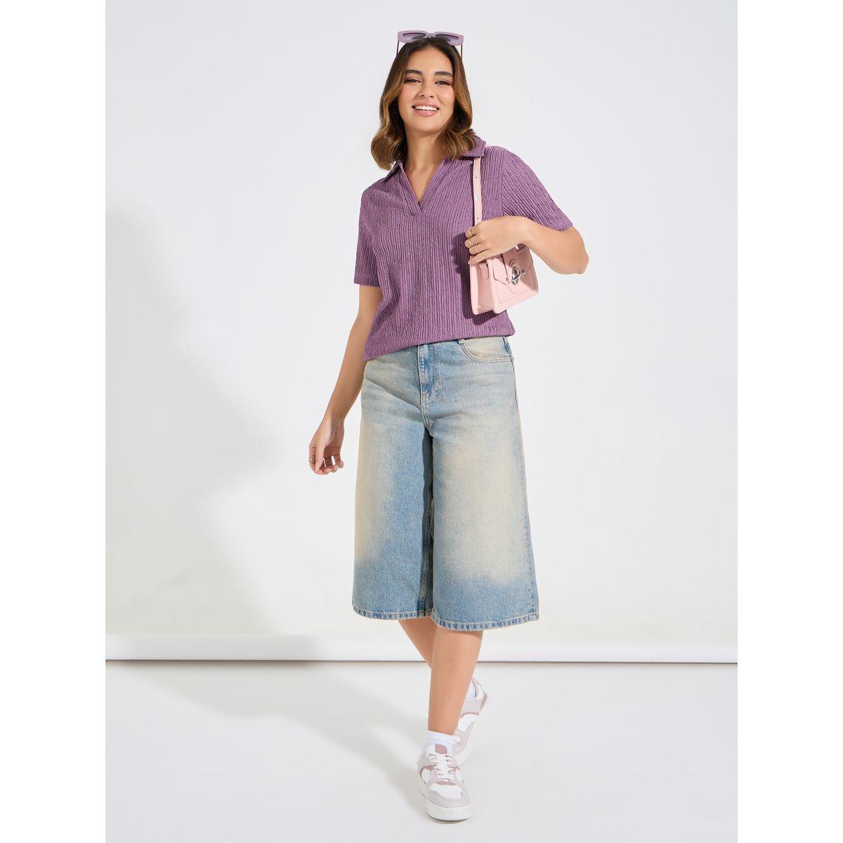 Styli Elevate Textured Knit Polo T-Shirt-women-clothing-tshirts-image-2