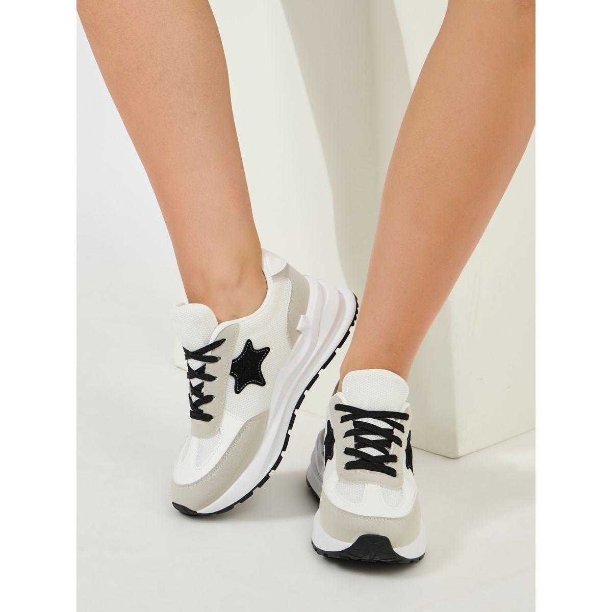 Styli Star Design Lace Up Sneakers-women-shoes-sneakers-image-1