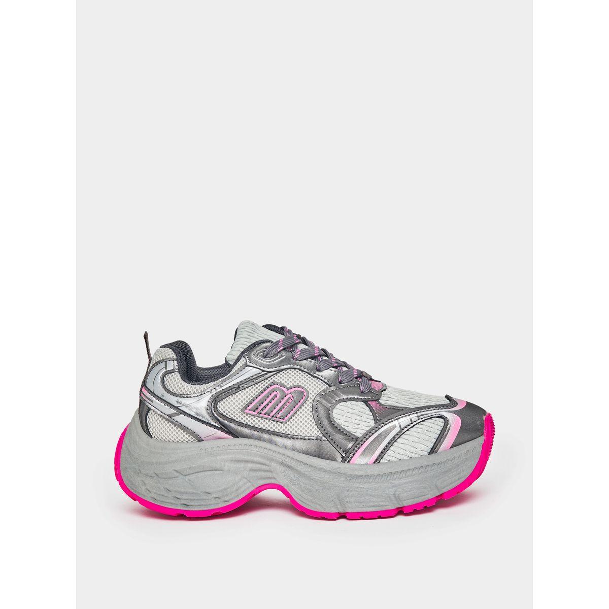 Styli Mesh Web Design Chunky Sole  Sneakers-women-shoes-sneakers-image-3