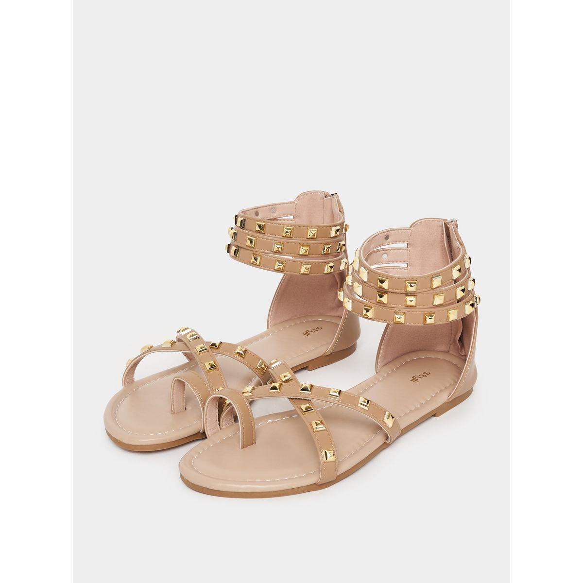 صندل فلات منمق بحجر الراين-women-shoes-sandals-flats-image-5
