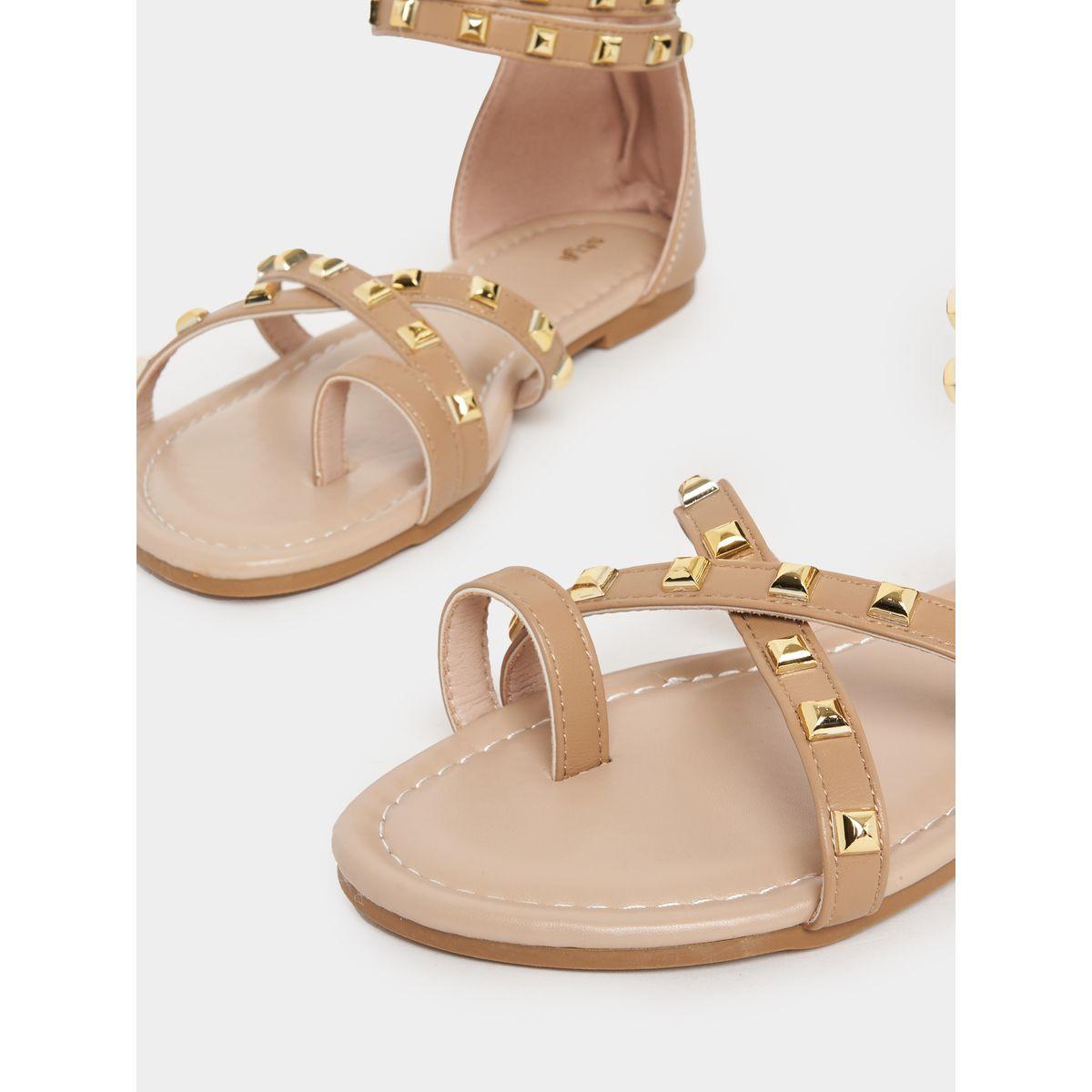 Styli Rhinestone Embellished Flat Sandals-women-shoes-sandals-flats-image-3