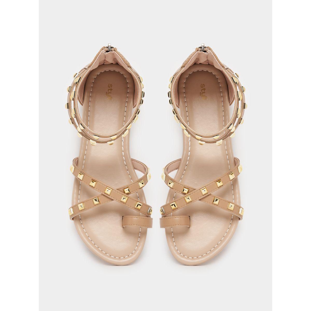 Styli Rhinestone Embellished Flat Sandals-women-shoes-sandals-flats-image-5