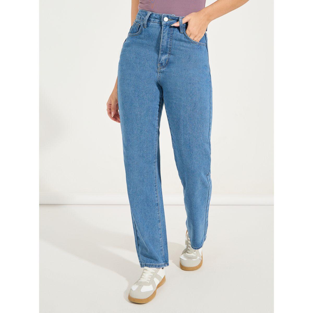 Styli Solid Full Length Mom Fit Jeans-women-clothing-bottoms-jeans-image-2