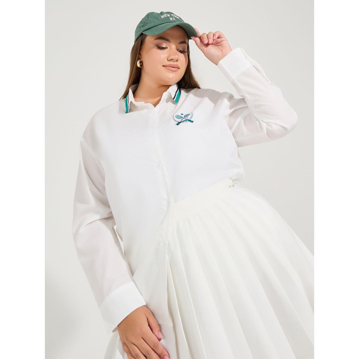 بلوزة فضفاضة بمقاس كبير وازرار غلق-women-clothing-shirtsandblouses-shirts-image-2