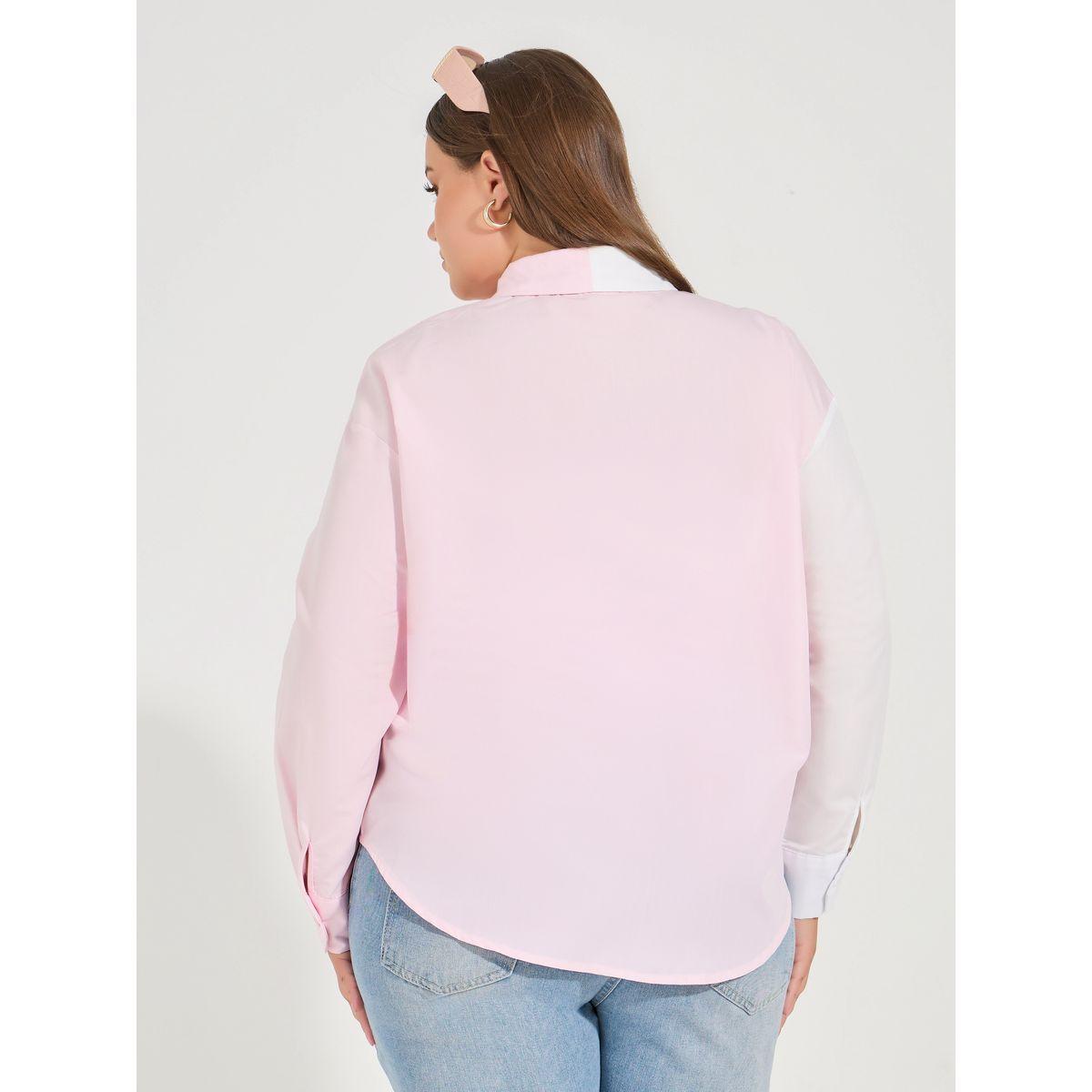 Styli Plus Size Color Block Oversized Button Down Shirt-women-clothing-shirtsandblouses-shirts-image-6