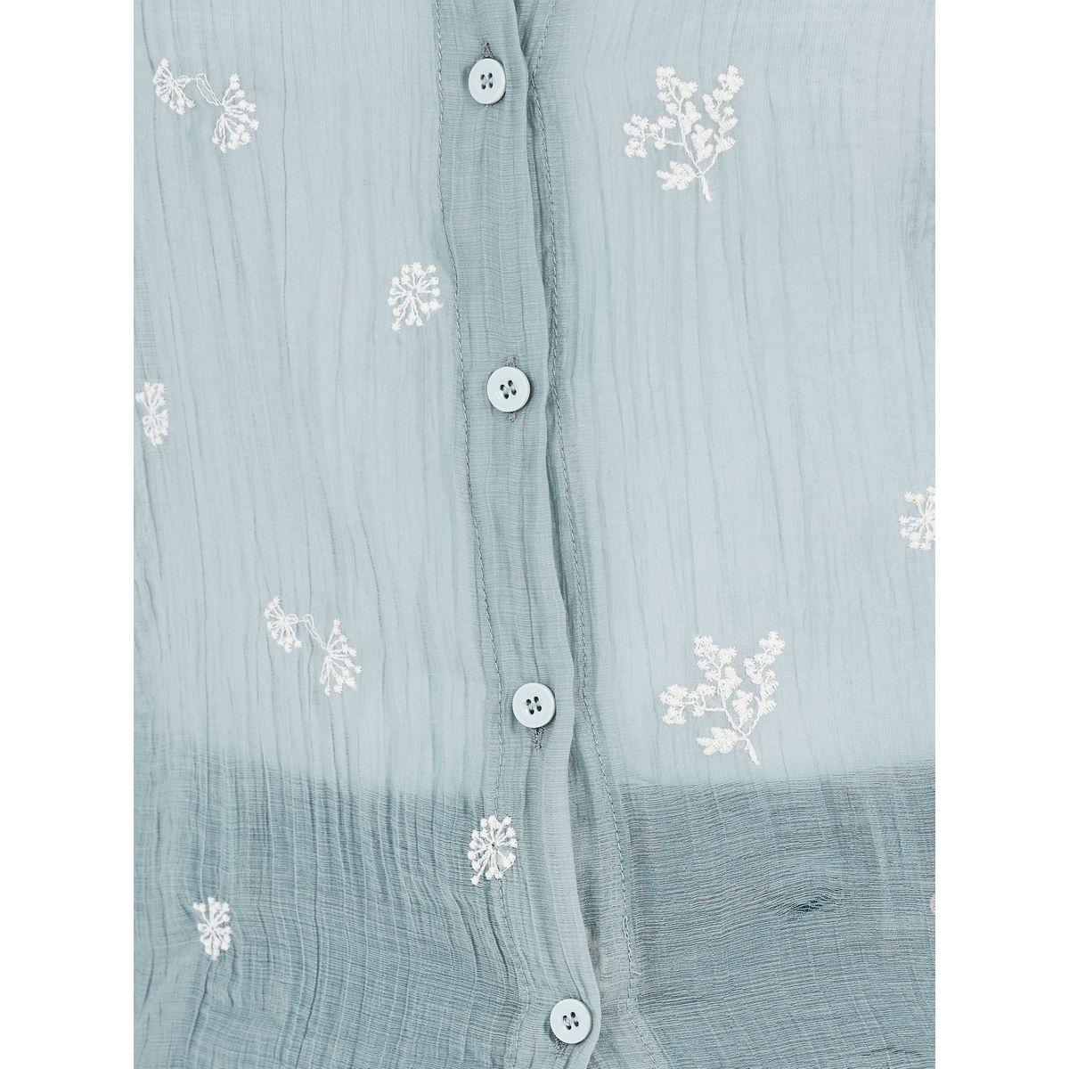 بلوزة بمقاس كبير وتفاصيل مُطرّزة مع أكمام ملفوفة-women-clothing-shirtsandblouses-shirts-image-4