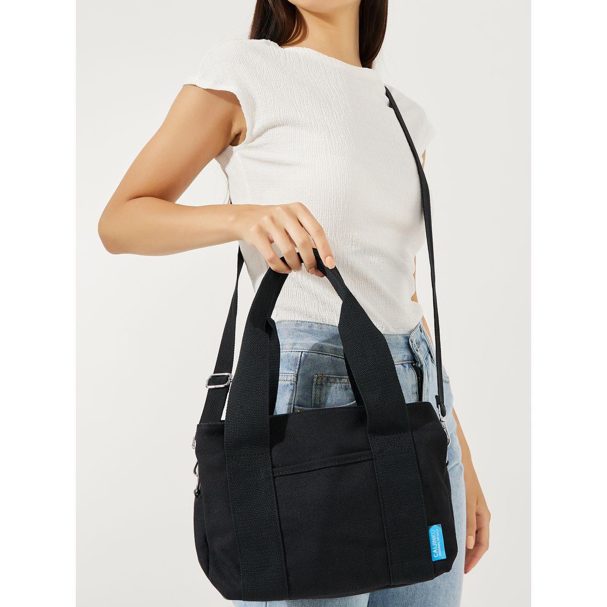 Styli Plain Handbag with Dual Strap-women-bagsandwallets-handbags-image-2